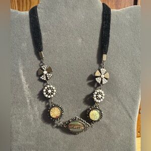 Kelly Rae Roberts velvet believe bronze tie choker necklace